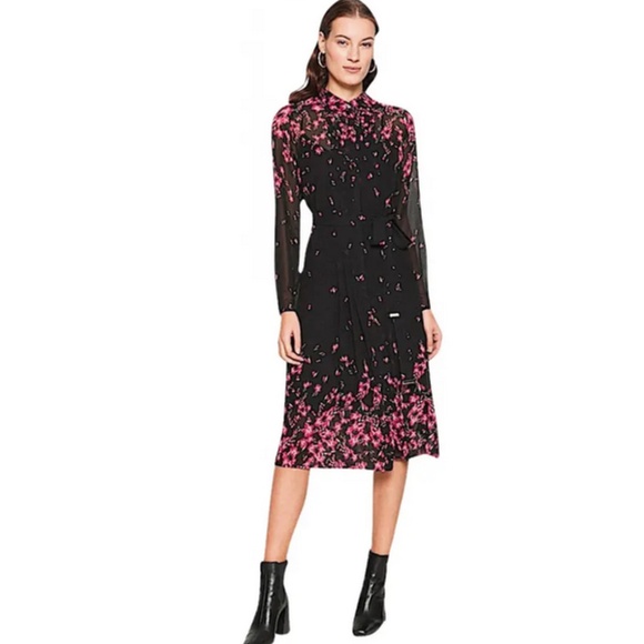 Ted Baker London Seffie Pleated Chiffon Dress Floral